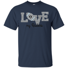 Load image into Gallery viewer, Glitter Love For Oakland Raiders Fans T - Shirt For Men