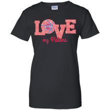 Load image into Gallery viewer, Glitter Love For Detroit Pistons Fans T-Shirt For Women