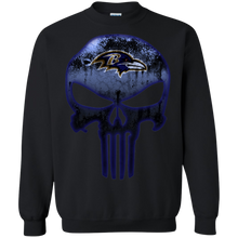 Load image into Gallery viewer, Baltimore Ravens Football The Punisher Skull Sweatshirt