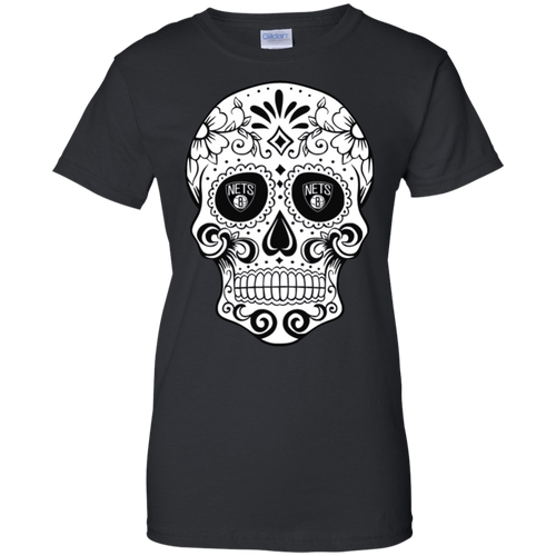 Brooklyn Nets Sugar Skull T-Shirt For Women