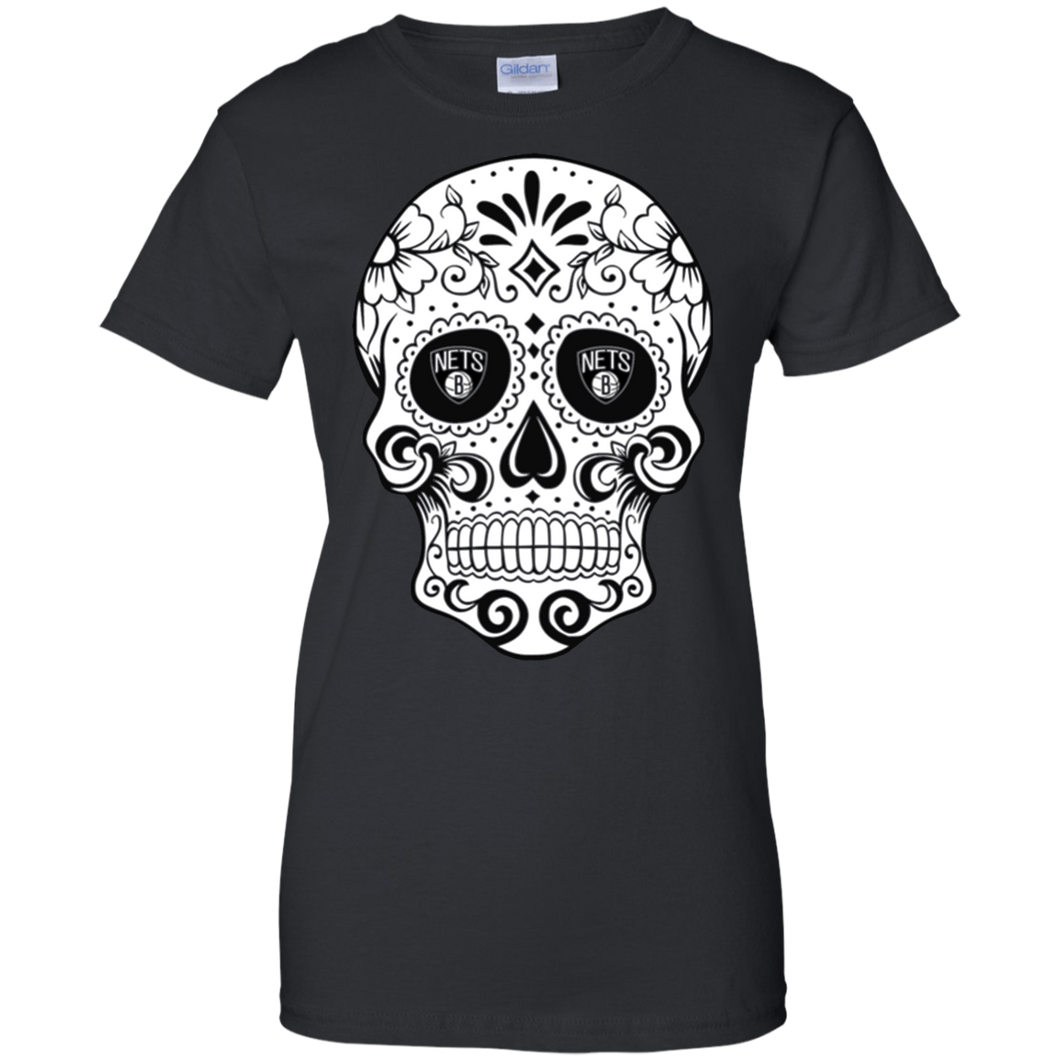 Brooklyn Nets Sugar Skull T-Shirt For Women