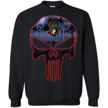 Load image into Gallery viewer, Ottawa Senators Hockey The Punisher Skull Sweatshirt
