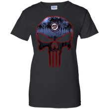 Load image into Gallery viewer, Washington Nationals Baseball The Punisher Skull T-Shirt For Women