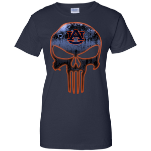 Auburn Tigers Football The Punisher Skull T-Shirt For Women