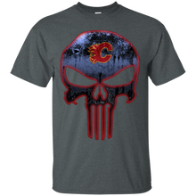 Load image into Gallery viewer, Calgary Flames Hockey The Punisher Skull T - Shirt For Men
