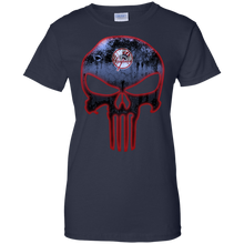 Load image into Gallery viewer, New York Yankees Baseball The Punisher Skull T-Shirt For Women