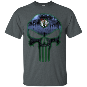 Boston Celtics Basketball The Punisher Skull T - Shirt For Men