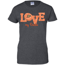 Load image into Gallery viewer, Glitter Love For Anaheim Ducks Fans T-Shirt For Women
