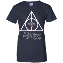 Load image into Gallery viewer, Deathly Hallows For New Orleans Pelicans And Harry Potter Fans T-Shirt For Women
