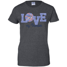 Load image into Gallery viewer, Glitter Love For Oklahoma City Thunder Fans T-Shirt For Women