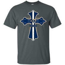 Load image into Gallery viewer, Cross Shirt For Jesus And Los Angeles Rams Fans T - Shirt For Men
