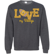 Load image into Gallery viewer, Glitter Love For Minnesota Vikings Fans Sweatshirt