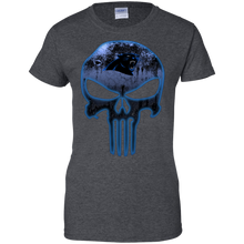 Load image into Gallery viewer, Carolina Panthers Football The Punisher Skull T-Shirt For Women