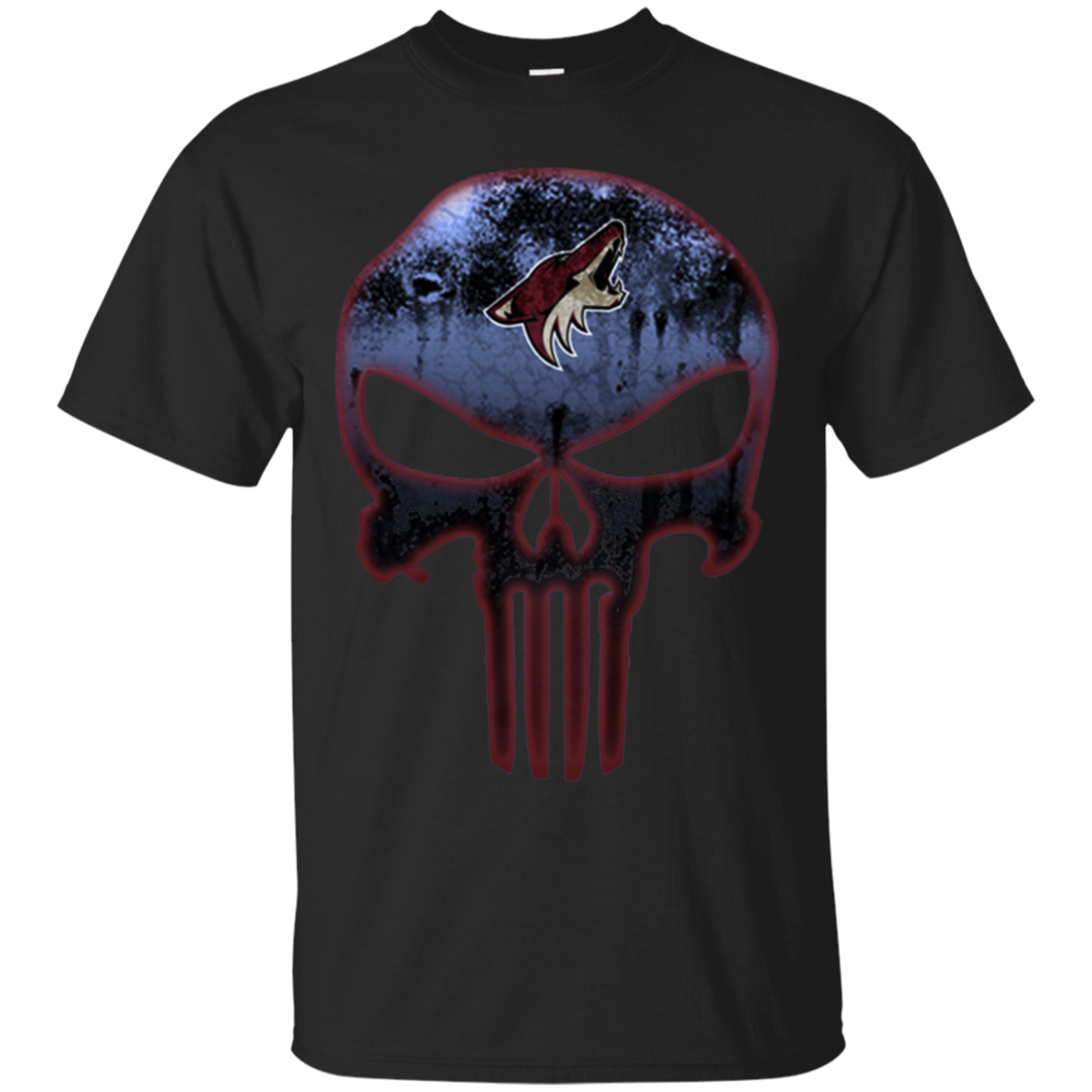 Arizona Coyotes Hockey The Punisher Skull T - Shirt For Men