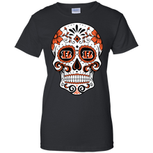 Load image into Gallery viewer, Cincinnati Bengals Sugar Skull T-Shirt For Women