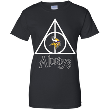 Load image into Gallery viewer, Deathly Hallows For Minnesota Vikings And Harry Potter Fans T-Shirt For Women
