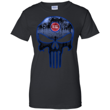 Load image into Gallery viewer, Detroit Pistons Basketball The Punisher Skull T-Shirt For Women