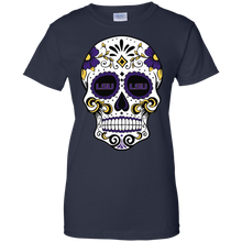 Load image into Gallery viewer, Lsu Tigers Sugar Skull T-Shirt For Women