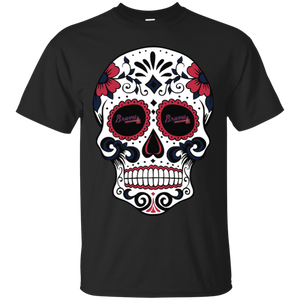 Atlanta Braves Sugar Skull T - Shirt For Men