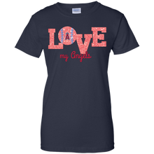 Load image into Gallery viewer, Glitter Love For Los Angeles Angels Fans T-Shirt For Women