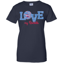 Load image into Gallery viewer, Glitter Love For Houston Rockets Fans T-Shirt For Women