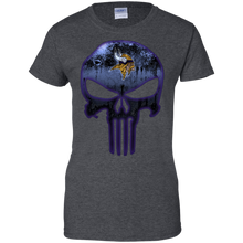 Load image into Gallery viewer, Minnesota Vikings Football The Punisher Skull T-Shirt For Women