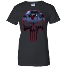 Load image into Gallery viewer, Miami Heat Basketball The Punisher Skull T-Shirt For Women
