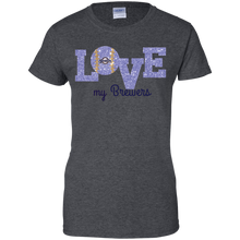 Load image into Gallery viewer, Glitter Love For Milwaukee Brewers Fans T-Shirt For Women
