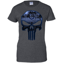 Load image into Gallery viewer, Indianapolis Colts Football The Punisher Skull T-Shirt For Women