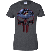 Load image into Gallery viewer, Arizona Coyotes Hockey The Punisher Skull T-Shirt For Women