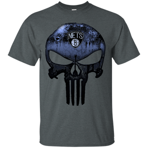 Brooklyn Nets Basketball The Punisher Skull T - Shirt For Men