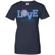 Load image into Gallery viewer, Glitter Love For La Clippers Fans T-Shirt For Women
