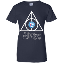 Load image into Gallery viewer, Deathly Hallows For Philadelphia 76ers And Harry Potter Fans T-Shirt For Women
