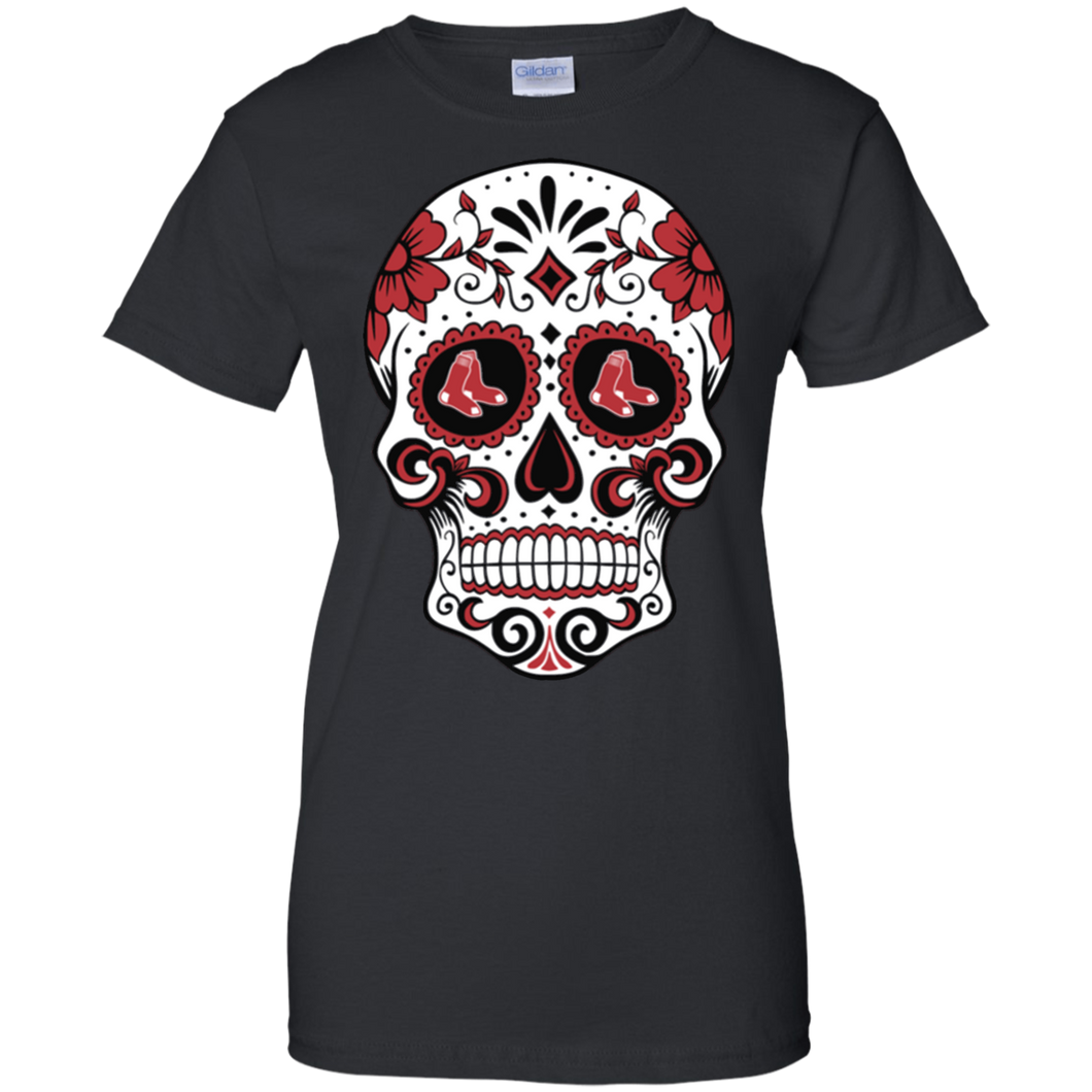 Boston Red Sox Sugar Skull T-Shirt For Women