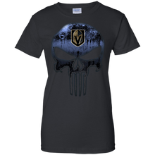 Load image into Gallery viewer, Vegas Golden Knights Hockey The Punisher Skull T-Shirt For Women