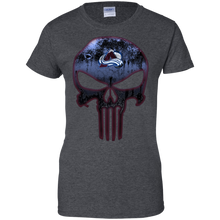 Load image into Gallery viewer, Colorado Avalanche Hockey The Punisher Skull T-Shirt For Women
