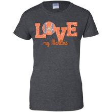 Load image into Gallery viewer, Glitter Love For Miami Marlins Fans T-Shirt For Women