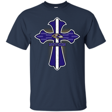 Load image into Gallery viewer, Cross Shirt For Jesus And Baltimore Ravens Fans T - Shirt For Men