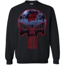 Load image into Gallery viewer, Wisconsin Badgers Football The Punisher Skull Sweatshirt