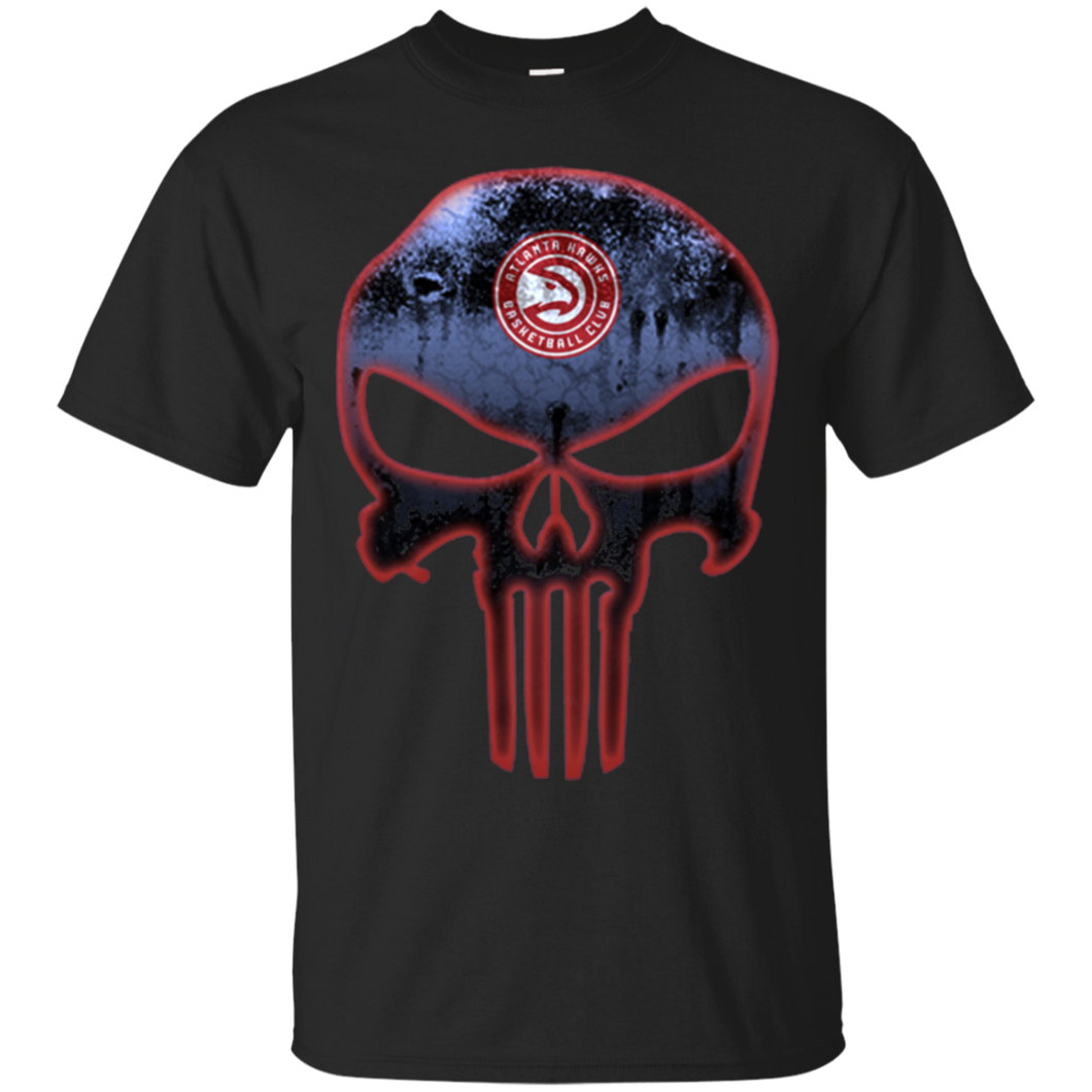 Atlanta Hawks Basketball The Punisher Skull T - Shirt For Men