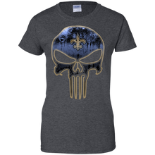 Load image into Gallery viewer, New Orleans Saints Football The Punisher Skull T-Shirt For Women