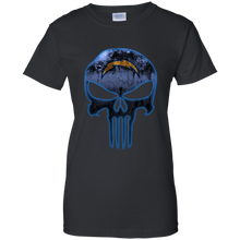 Load image into Gallery viewer, Los Angeles Chargers Football The Punisher Skull T-Shirt For Women