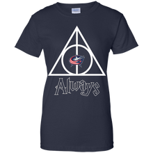 Load image into Gallery viewer, Deathly Hallows For Columbus Blue Jackets And Harry Potter Fans T-Shirt For Women