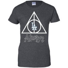 Load image into Gallery viewer, Deathly Hallows For Los Angeles Dodgers And Harry Potter Fans T-Shirt For Women