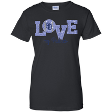 Load image into Gallery viewer, Glitter Love For San Diego Padres Fans T-Shirt For Women