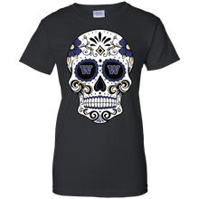 Load image into Gallery viewer, Washington Huskies Sugar Skull T-Shirt For Women