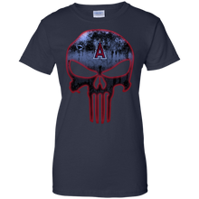 Load image into Gallery viewer, Los Angeles Angels Baseball The Punisher Skull T-Shirt For Women