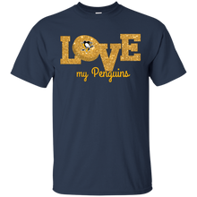 Load image into Gallery viewer, Glitter Love For Pittsburgh Penguins Fans T - Shirt For Men