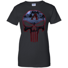 Load image into Gallery viewer, Arizona Diamondbacks Baseball The Punisher T-Shirt For Women