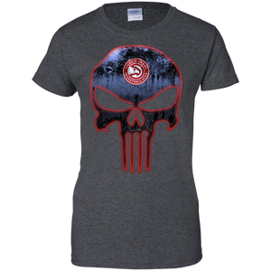 Atlanta Hawks Basketball The Punisher Skull T-Shirt For Women